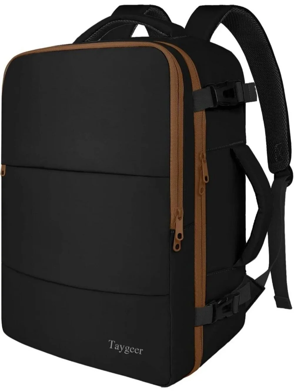 Women's Blackkhaki15.6inch Laptop Mochila Flight Approved Daypack with Pocket